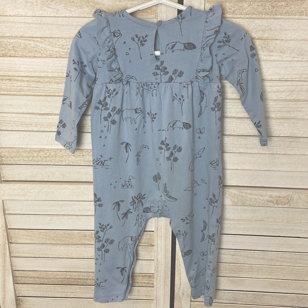 Tea Collection Ruffle Sleeve Animal Print Romper. Size 12-18 Months - Picture 5 of 9